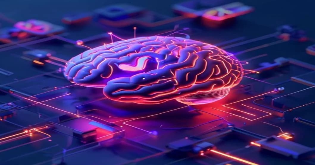 Hình ảnh 3D Isometric bộ não AI phát sáng với các node mạng lưới TikTok - Thuật Toán TikTok 2025: Hướng Dẫn Chi Tiết Từ A-Z (Cập Nhật Mới Nhất) - 360TuongTac